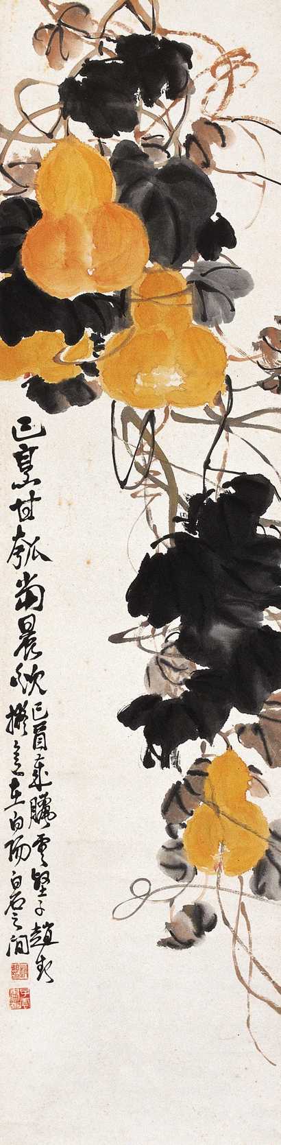 赵云壑 己酉(1909年)作 甘瓠图 立轴
